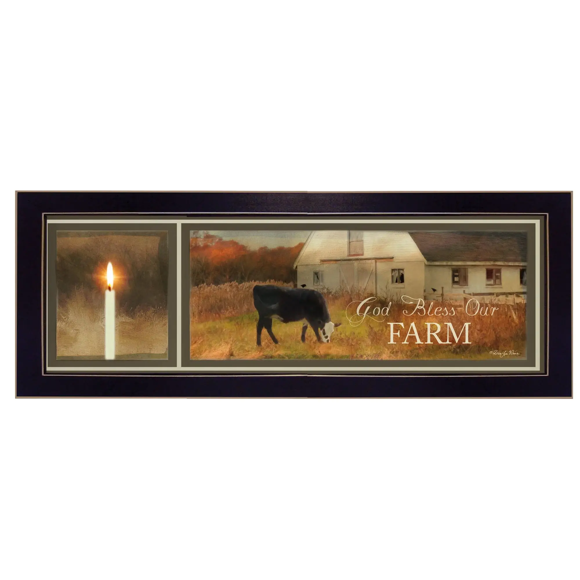 God Bless Our Farm Black Framed Print Wall Art - Image 2