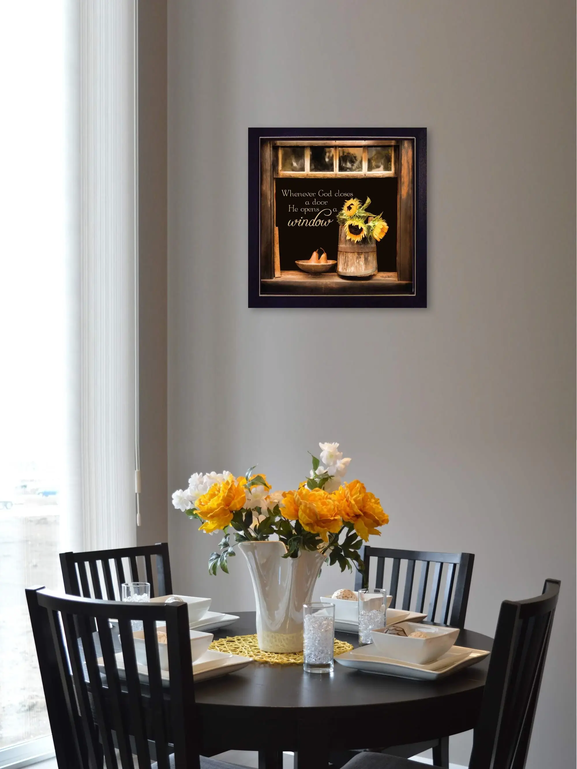 God Opens Windows Black Framed Print Wall Art - Image 4
