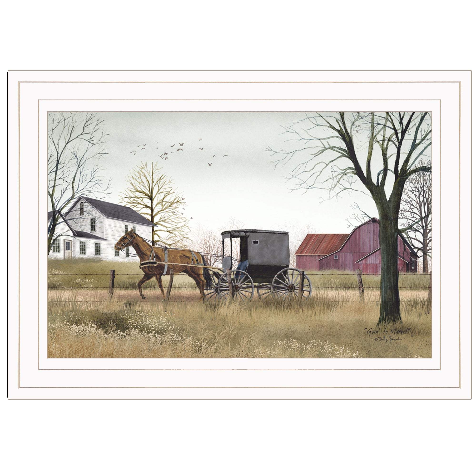 Goin to Market 1 White Framed Print Wall Art - Image 2