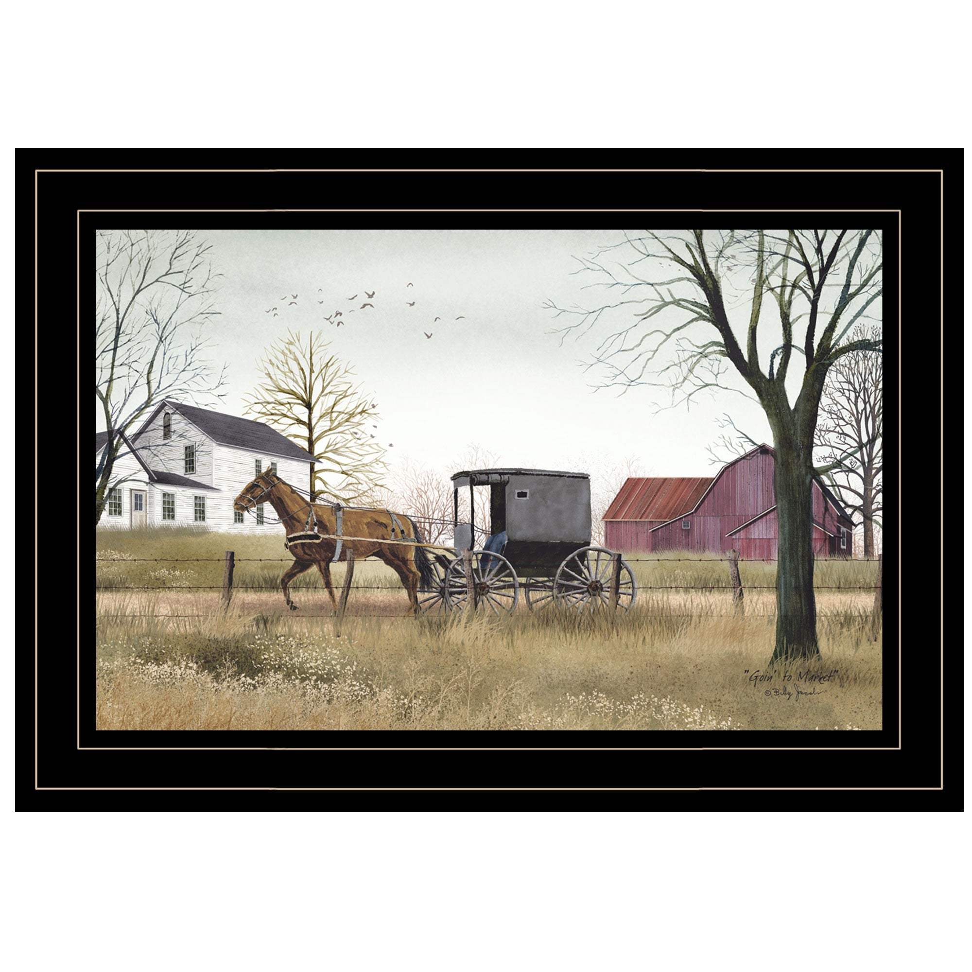 Goin to Market 3 Black Framed Print Wall Art - Image 2
