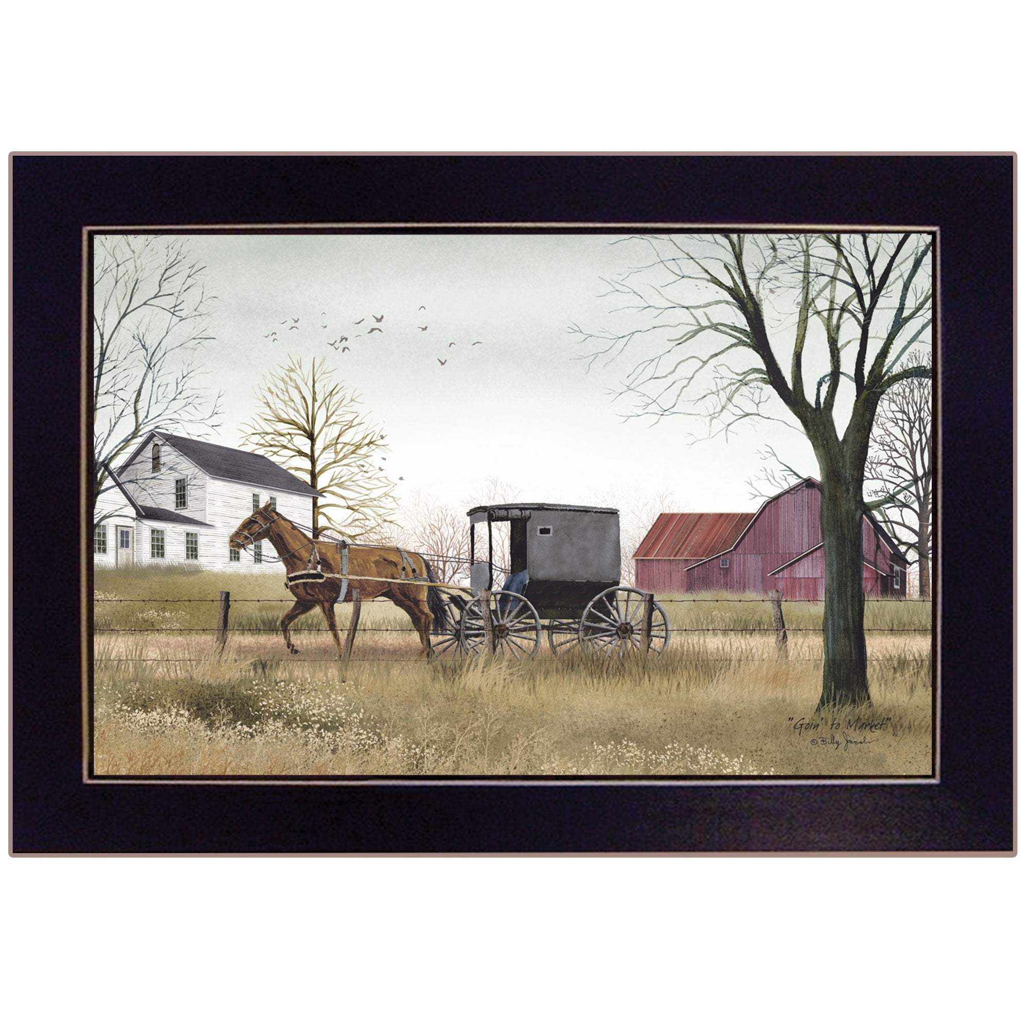 Goin to Market 4 Black Framed Print Wall Art - Image 2