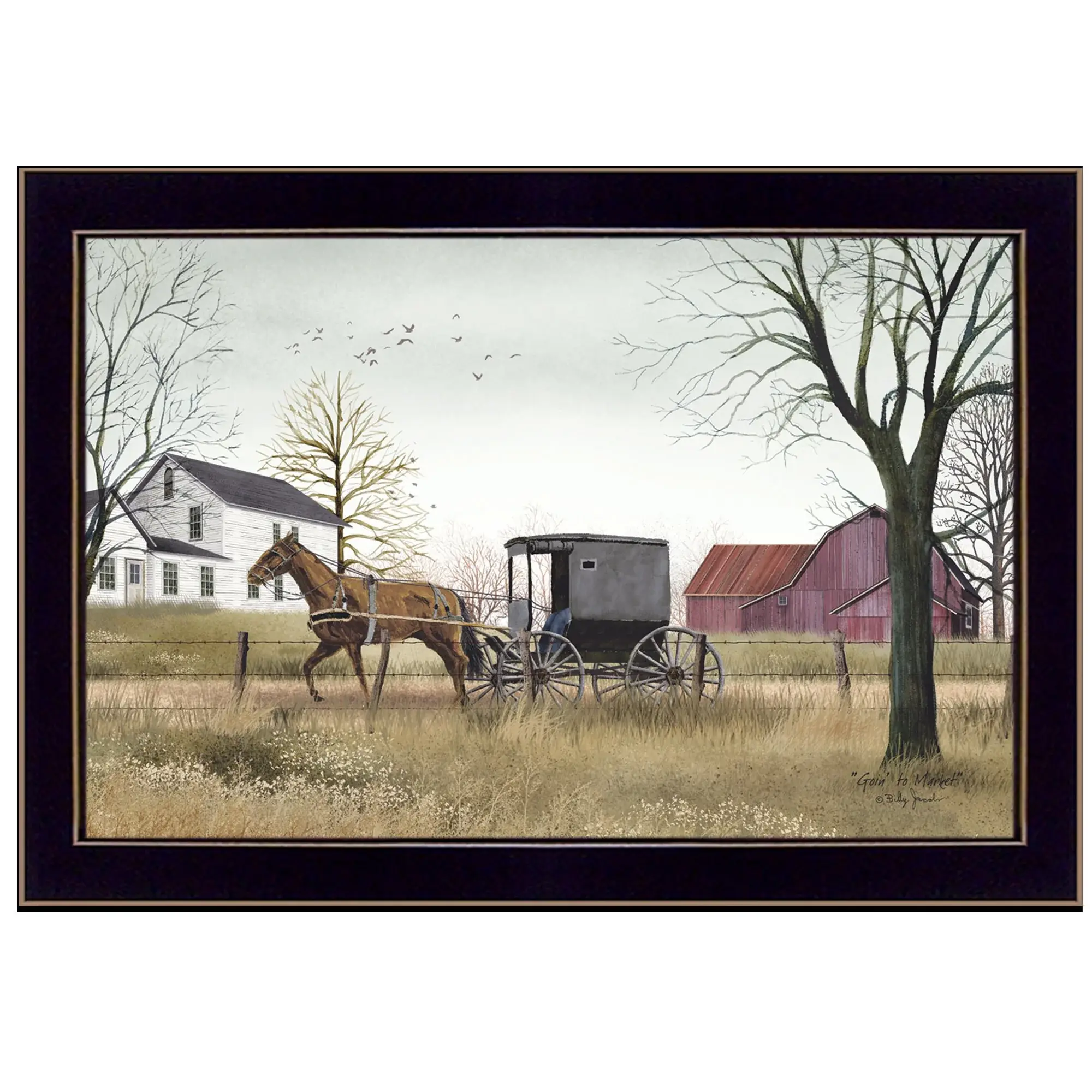 Goin to Market Black Framed Print Wall Art - Image 3