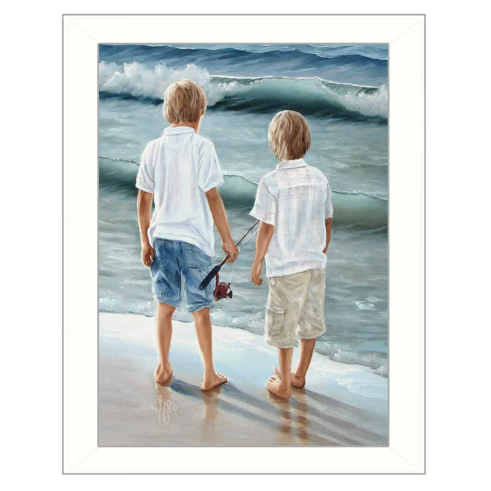 Going Fishing White Framed Print Wall Art - Image 3