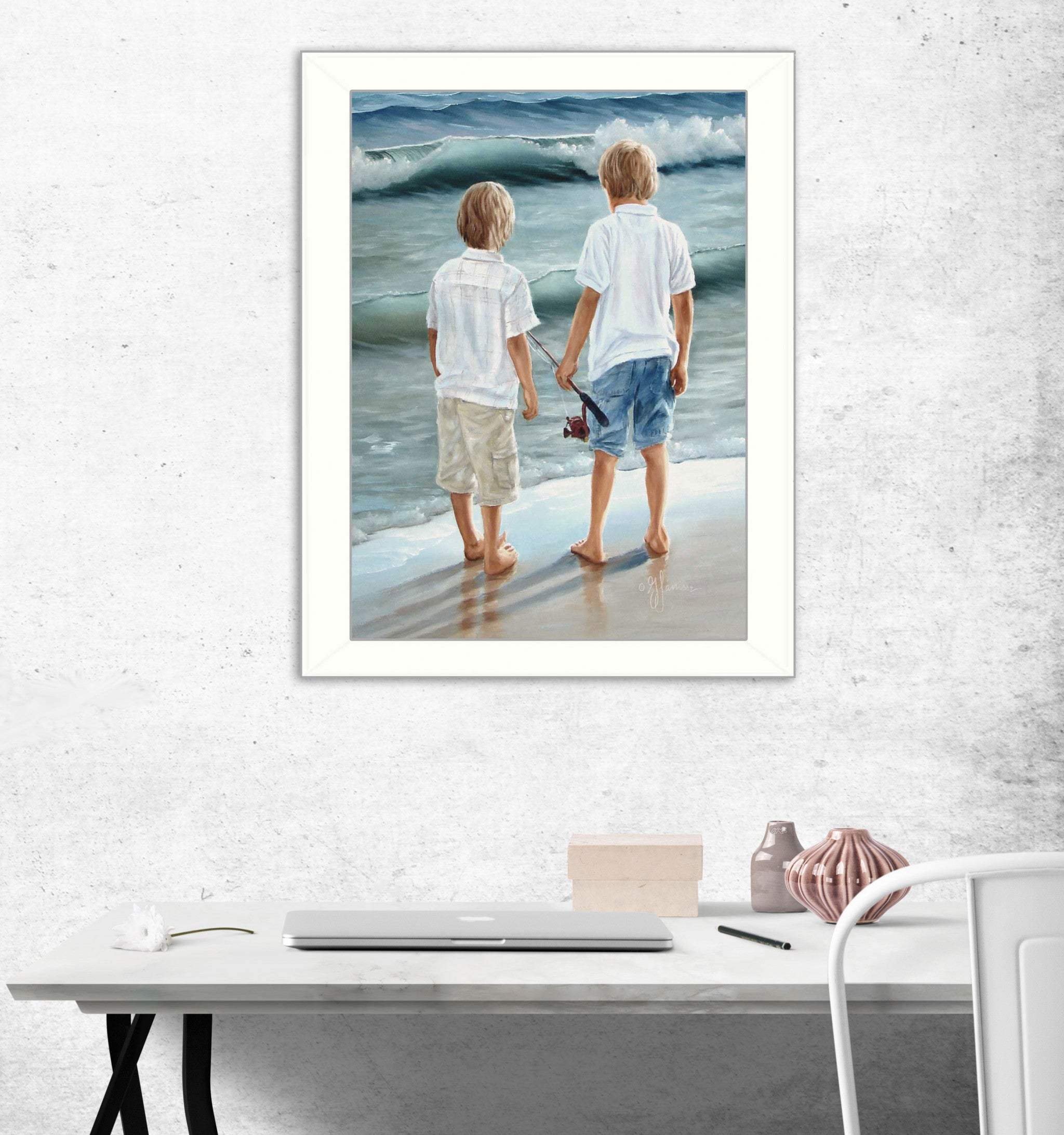 Going Fishing White Framed Print Wall Art - Image 5