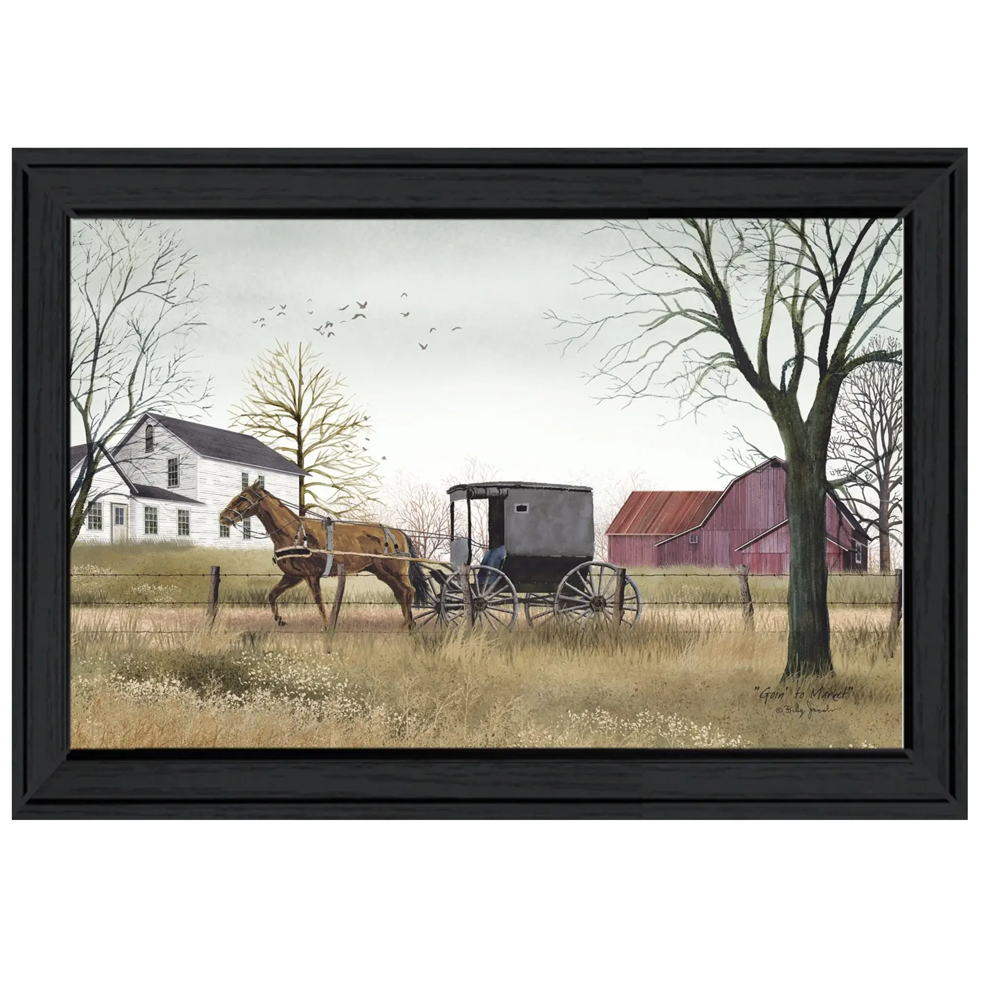 Going to Market Black Framed Print Wall Art - Image 2