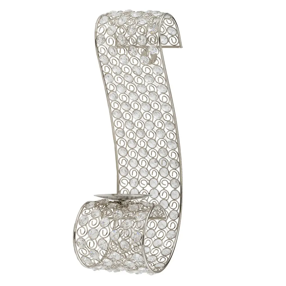 Gold And Faux Crystal Swirling Wall Sconce - Image 3