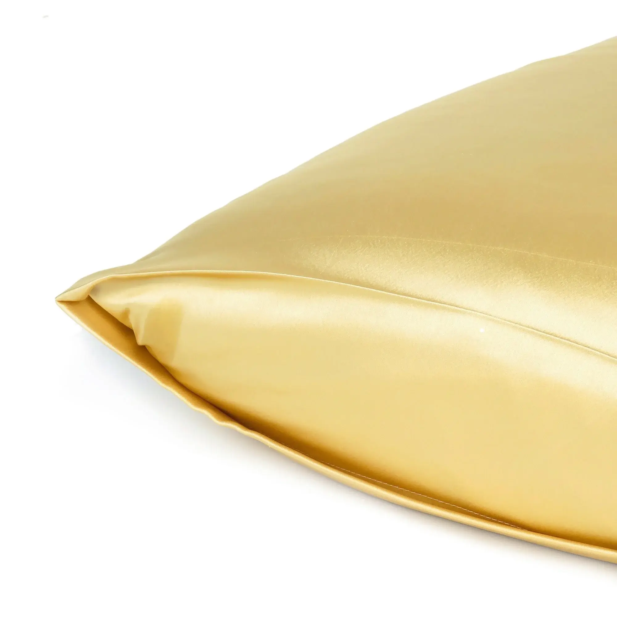 Gold Dreamy Set Of 2 Silky Satin King Pillowcases - Image 4