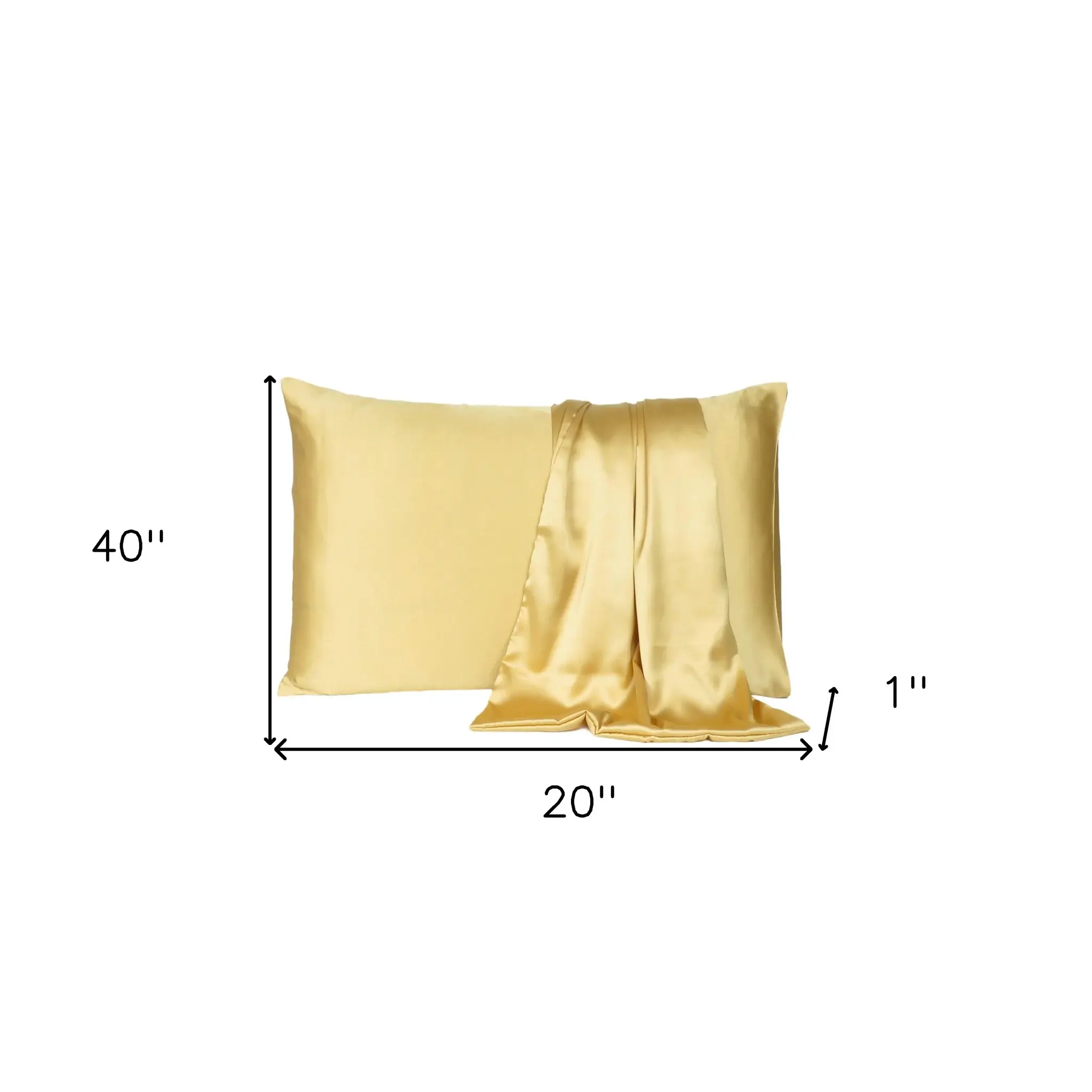 Gold Dreamy Set Of 2 Silky Satin King Pillowcases - Image 9