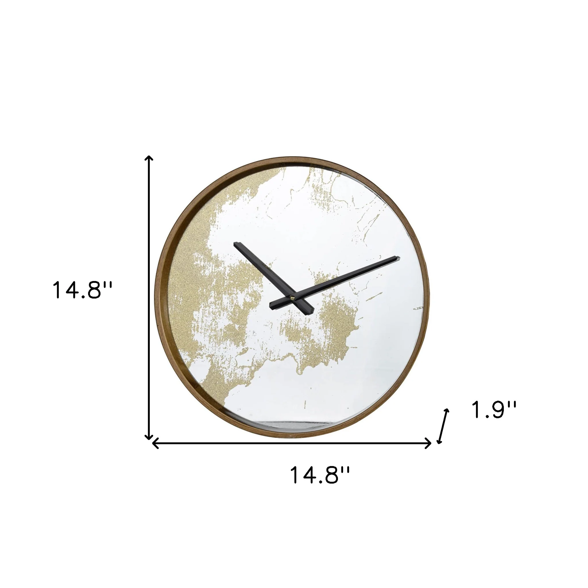 Gold Dust 14" Modern Round Wall Clock - Image 5