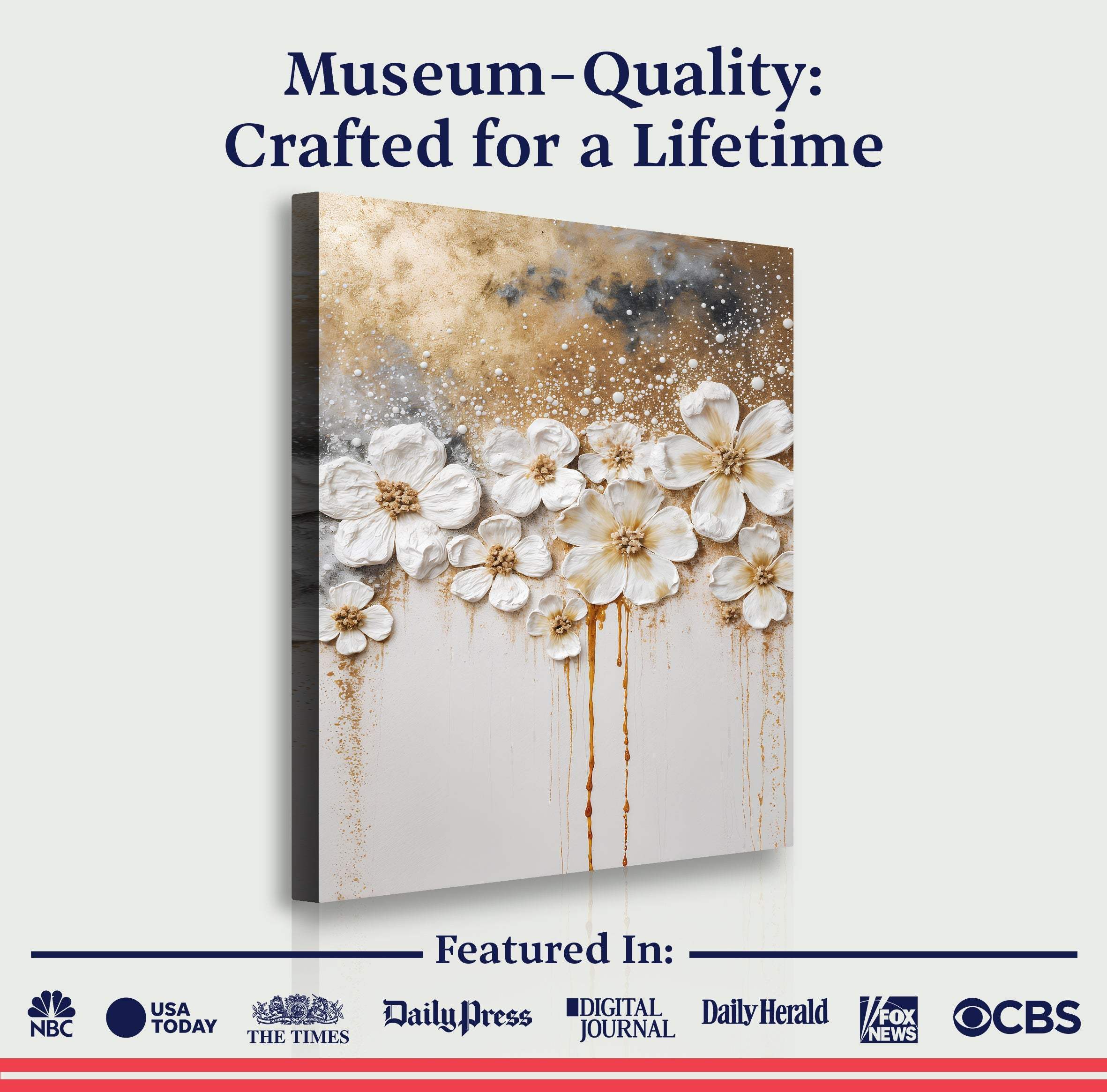 Gold Floral Wall Art - Image 6