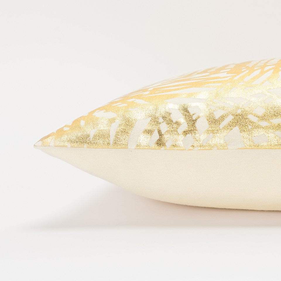 Gold Foil Etched Pattern Lumbar Pillow - Image 3