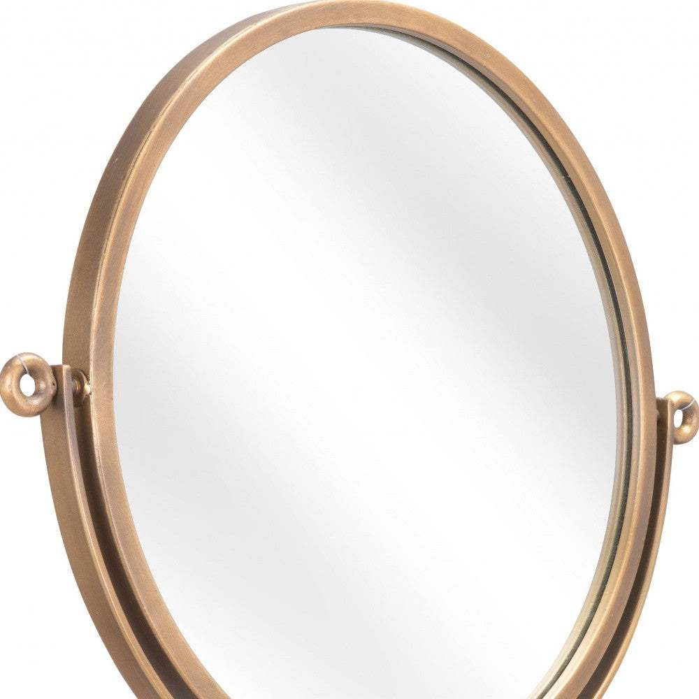 Gold Round Wall Mount Mirror - Image 2