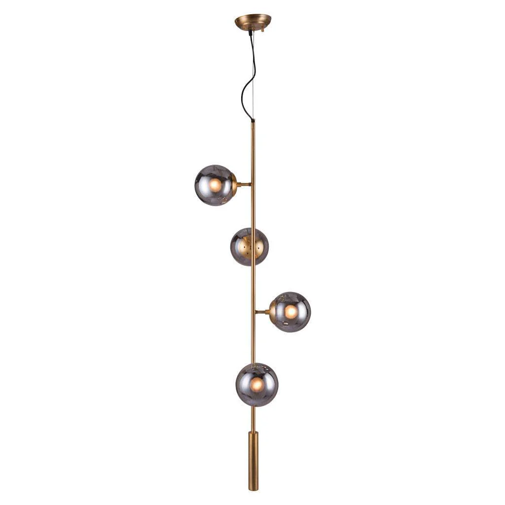 Gold Shaded Four Light Metal Dimmable Ceiling Light With Clear Shades - Image 5
