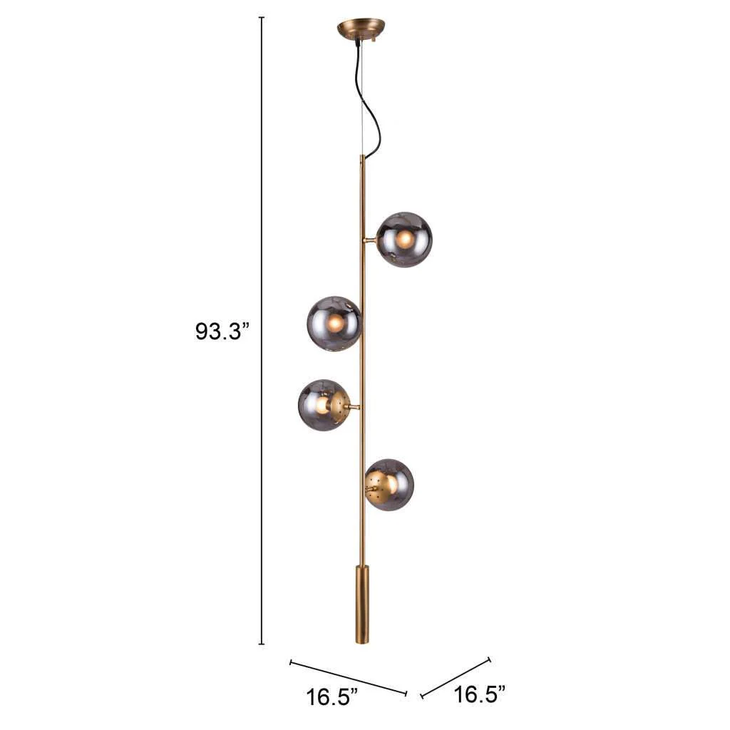 Gold Shaded Four Light Metal Dimmable Ceiling Light With Clear Shades - Image 6