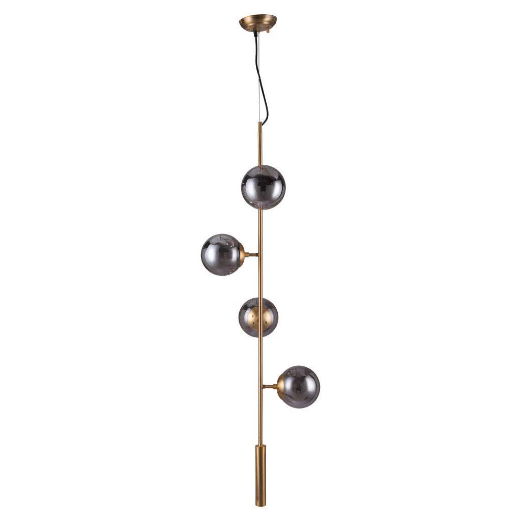 Gold Shaded Four Light Metal Dimmable Ceiling Light With Clear Shades - Image 7