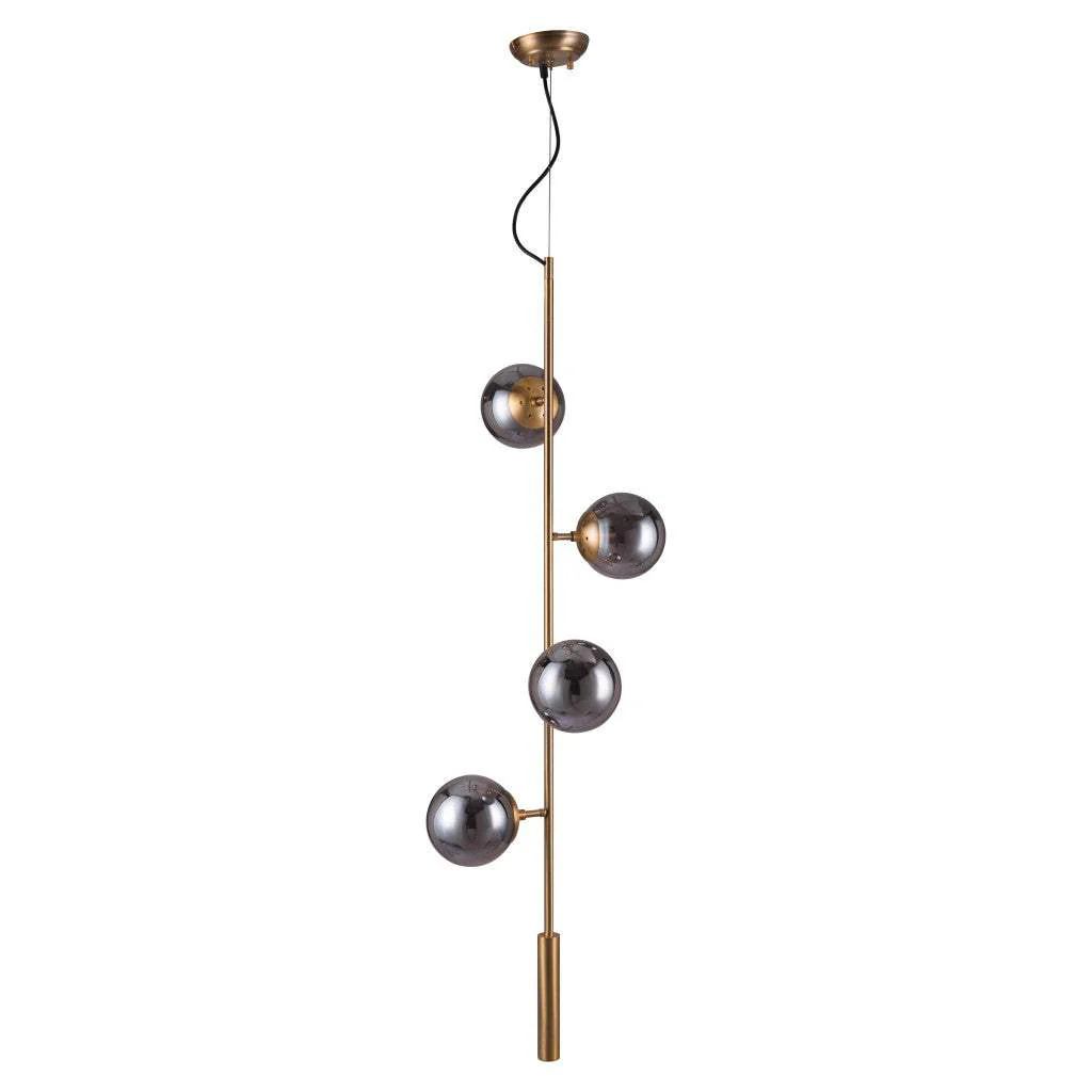 Gold Shaded Four Light Metal Dimmable Ceiling Light With Clear Shades - Image 8