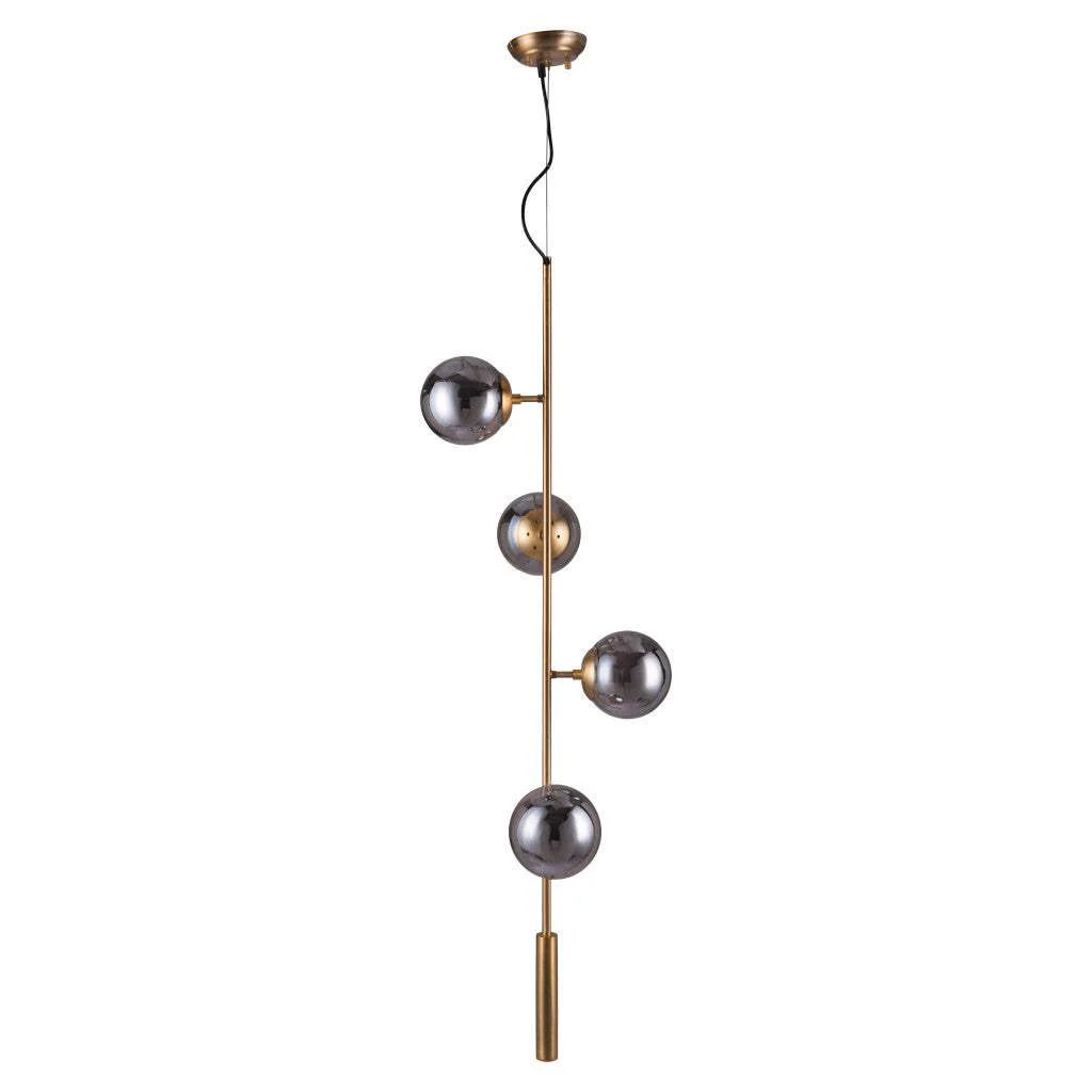 Gold Shaded Four Light Metal Dimmable Ceiling Light With Clear Shades - Image 9