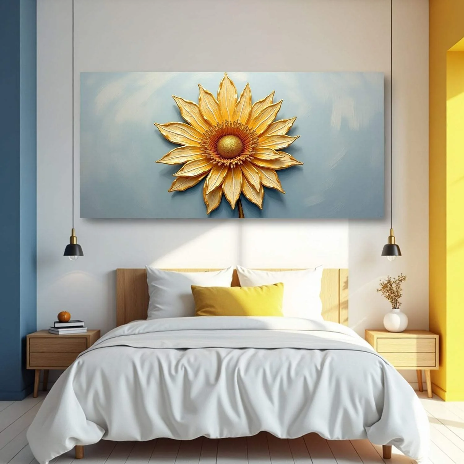 Golden Dandelion Minimalist Abstract Wall Art II - Image 4