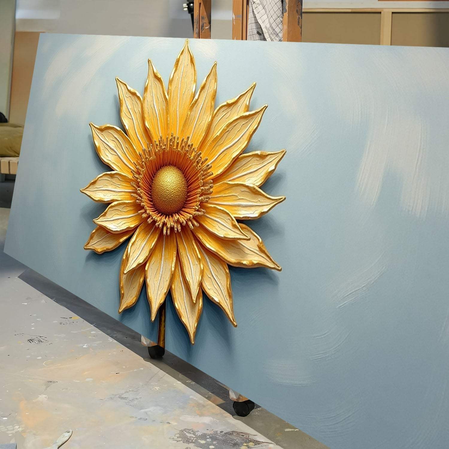 Golden Dandelion Minimalist Abstract Wall Art II - Image 5