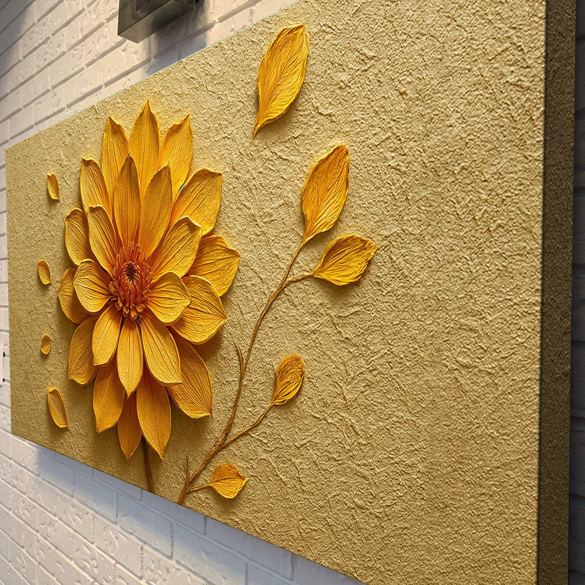 Golden Dandelion Minimalist Abstract Wall Art IV - Image 5