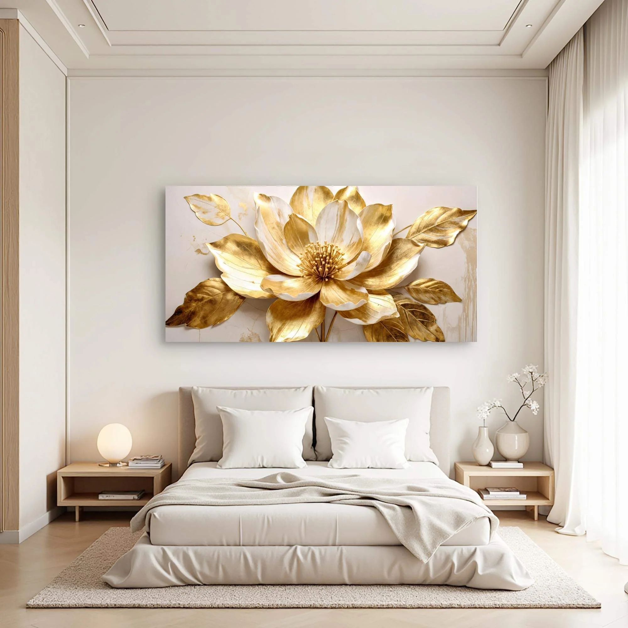 Golden Dandelion Minimalist Abstract Wall Art VIII - Image 3