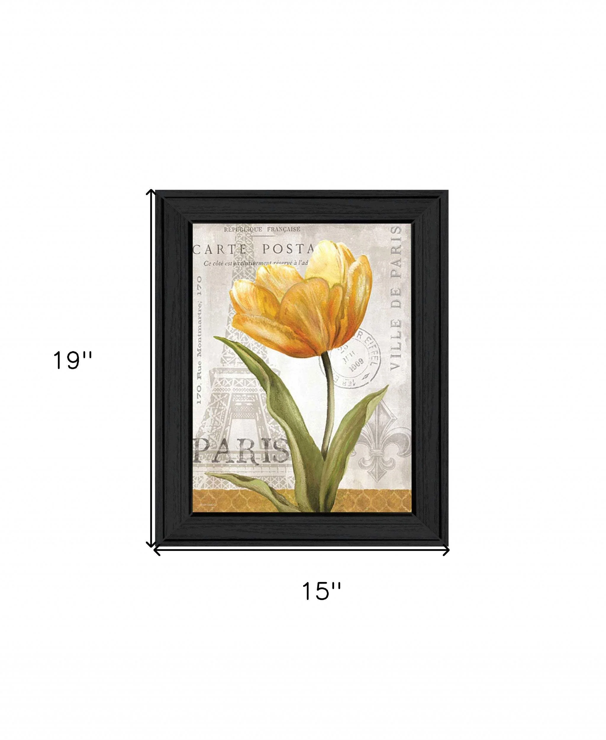 Golden Flower Black Framed Print Wall Art - Image 5