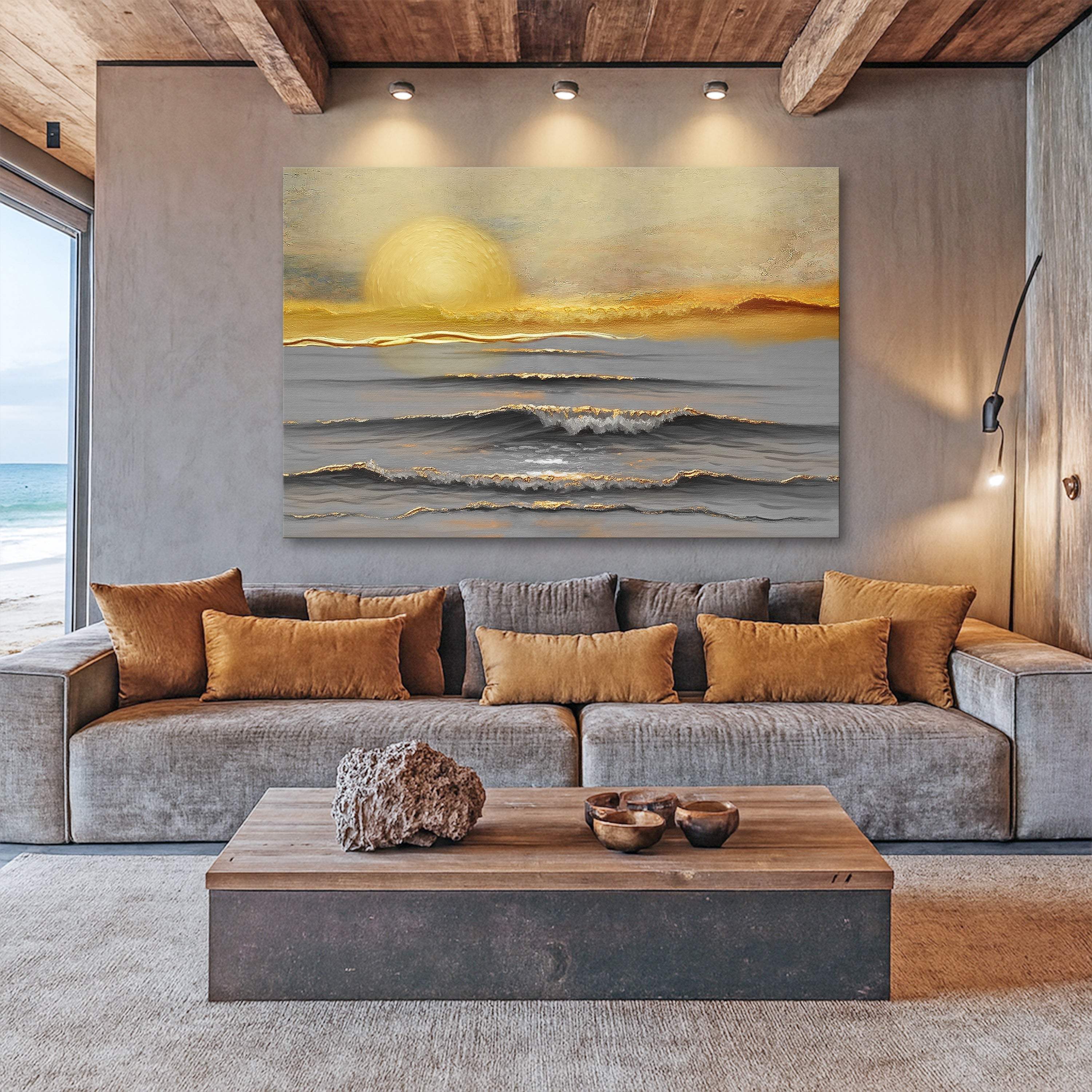 Golden Horizon Calm Wall Art - Image 3