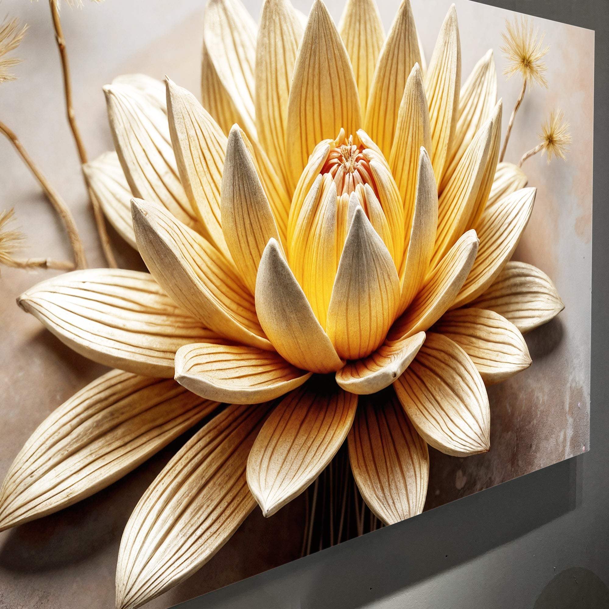 Golden Lotus Minimalist Abstract Wall Art II - Image 5