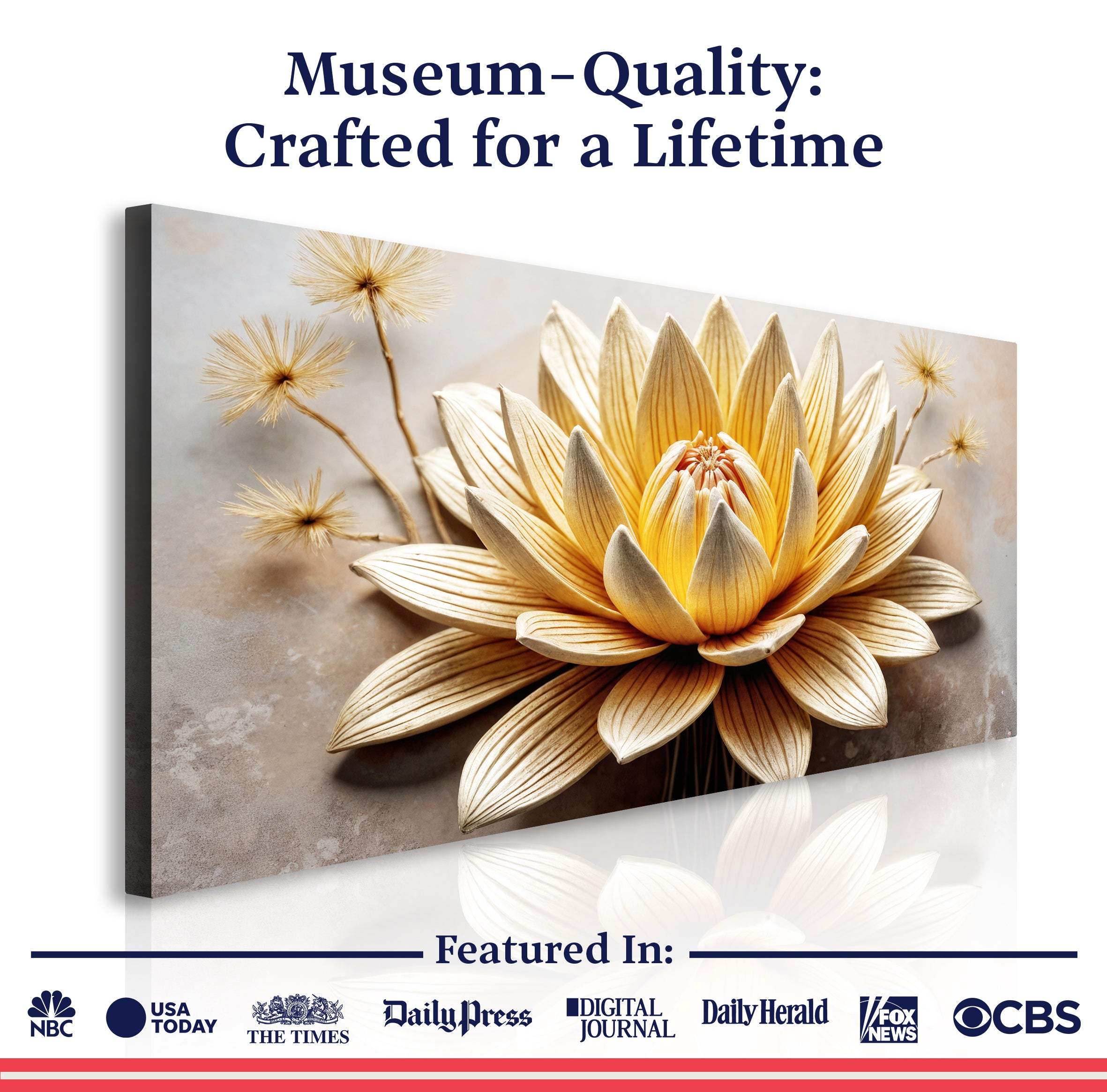Golden Lotus Minimalist Abstract Wall Art II - Image 6