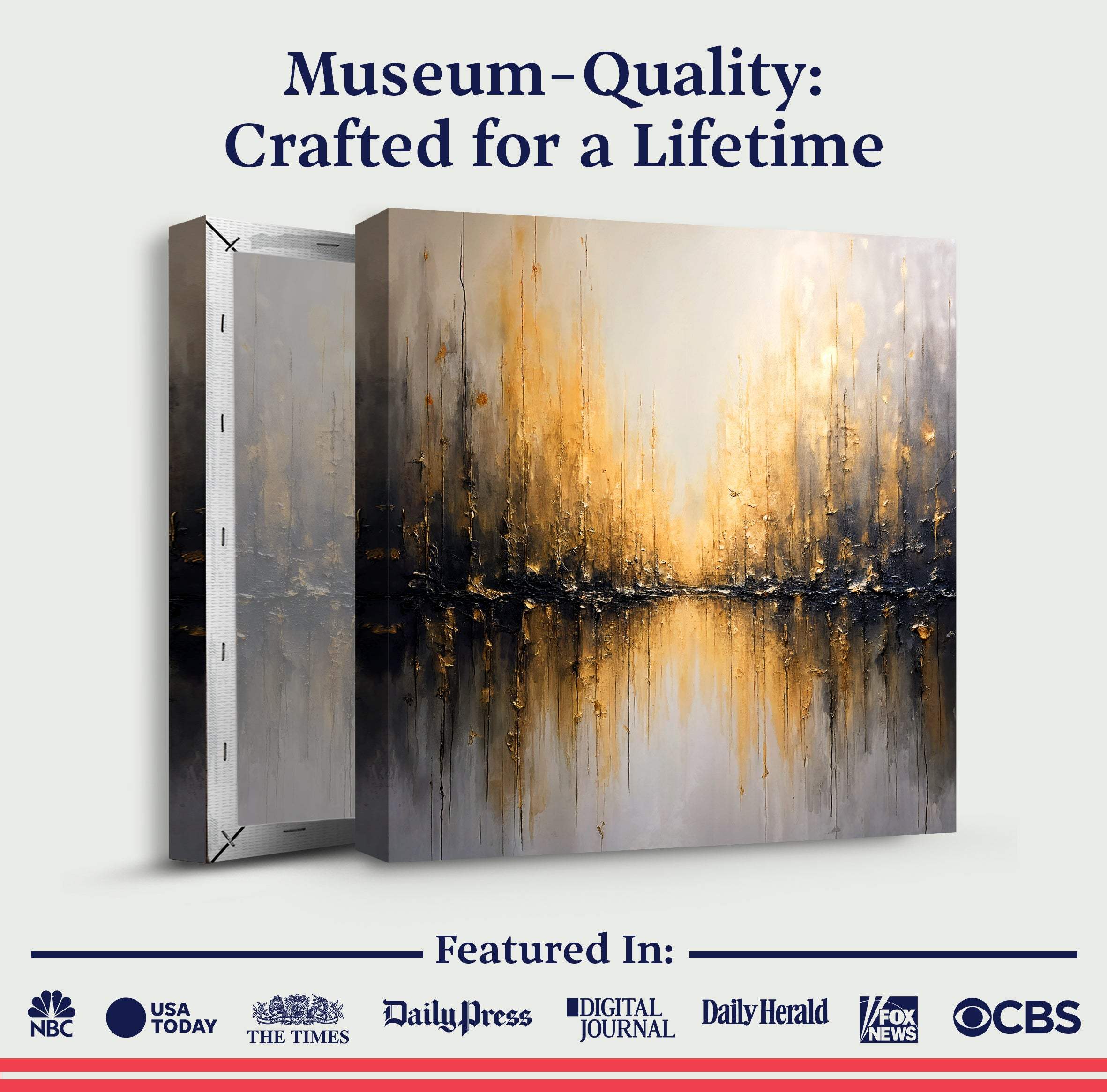 Golden Reflections Abstract Wall Art - Image 6