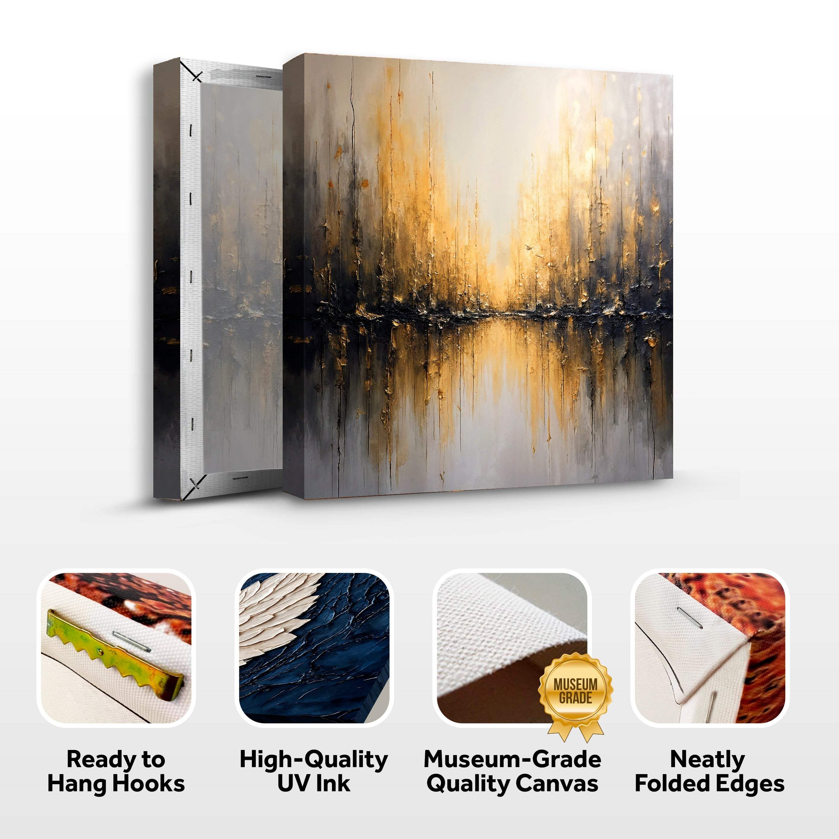 Golden Reflections Abstract Wall Art - Image 8