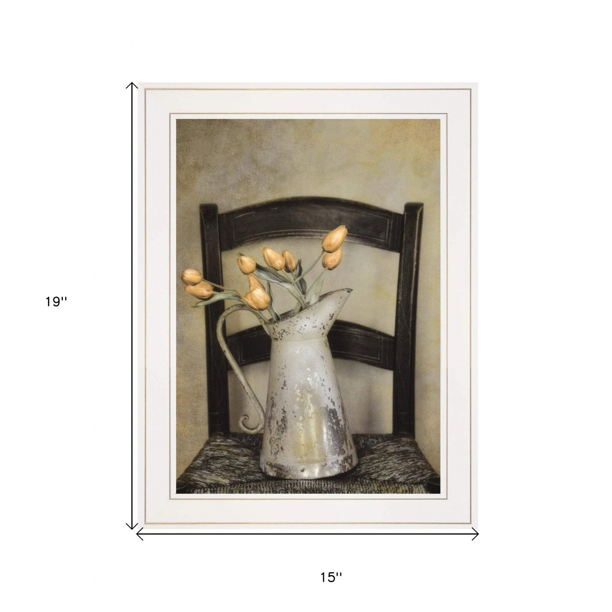 Golden Tulips 1 White Framed Print Wall Art - Image 6