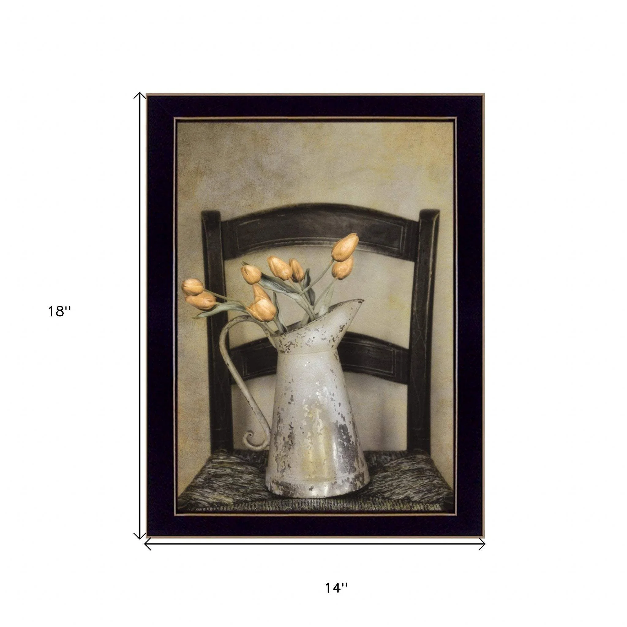 Golden Tulips 2 Black Framed Print Wall Art - Image 6