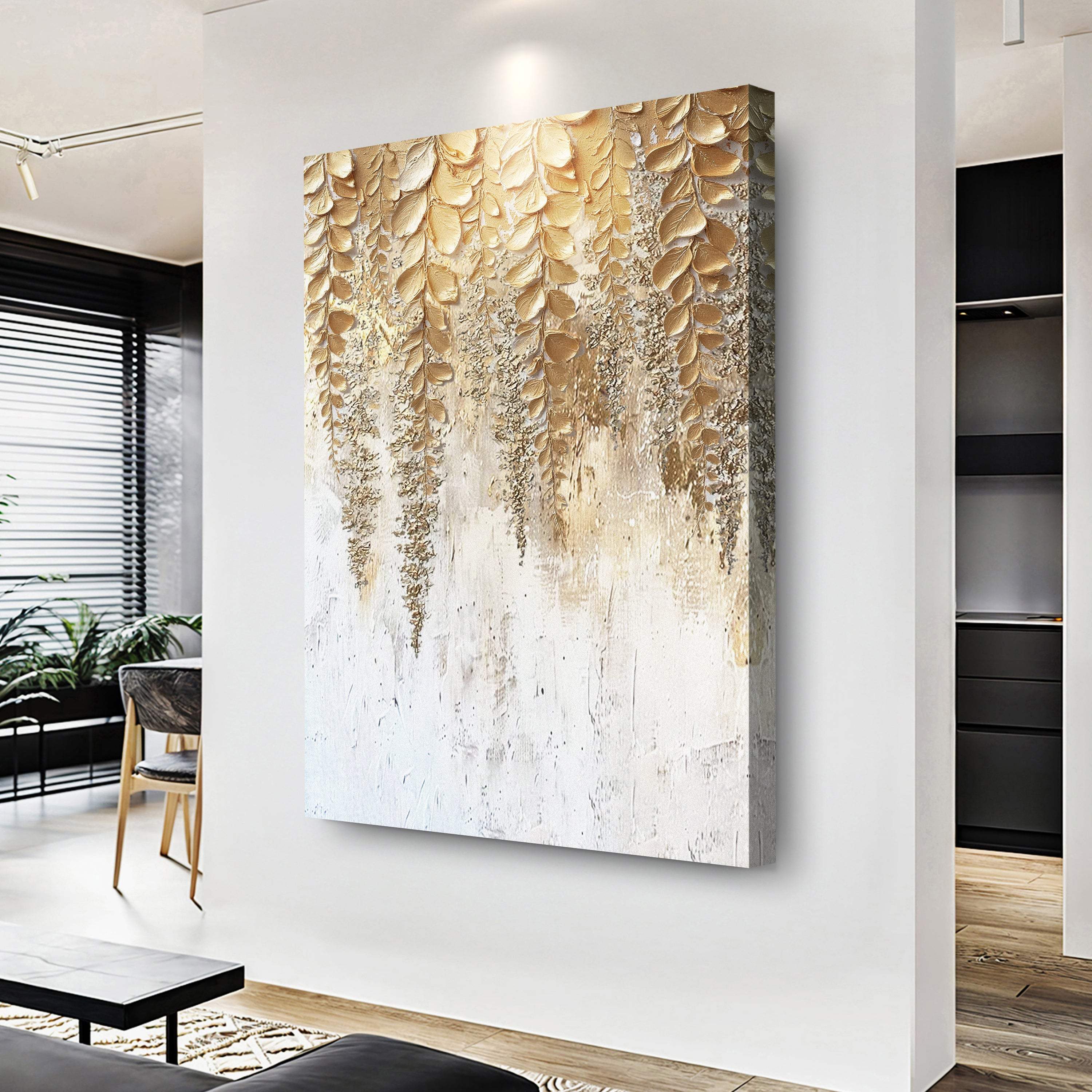 Golden Wisteria Wall Art - Image 2