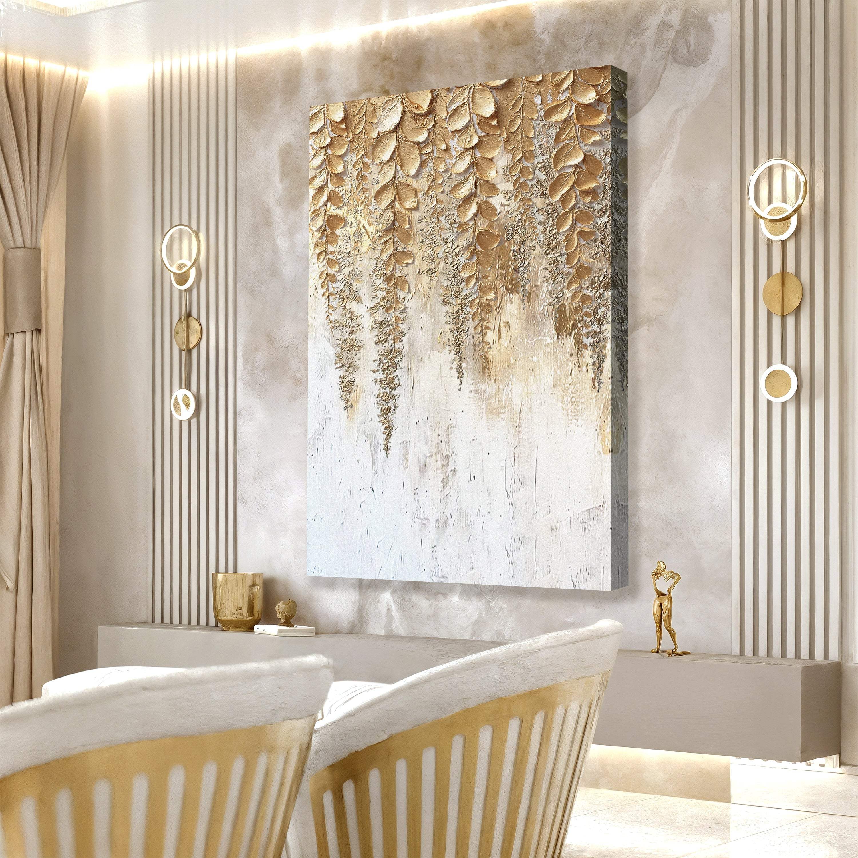 Golden Wisteria Wall Art - Image 4