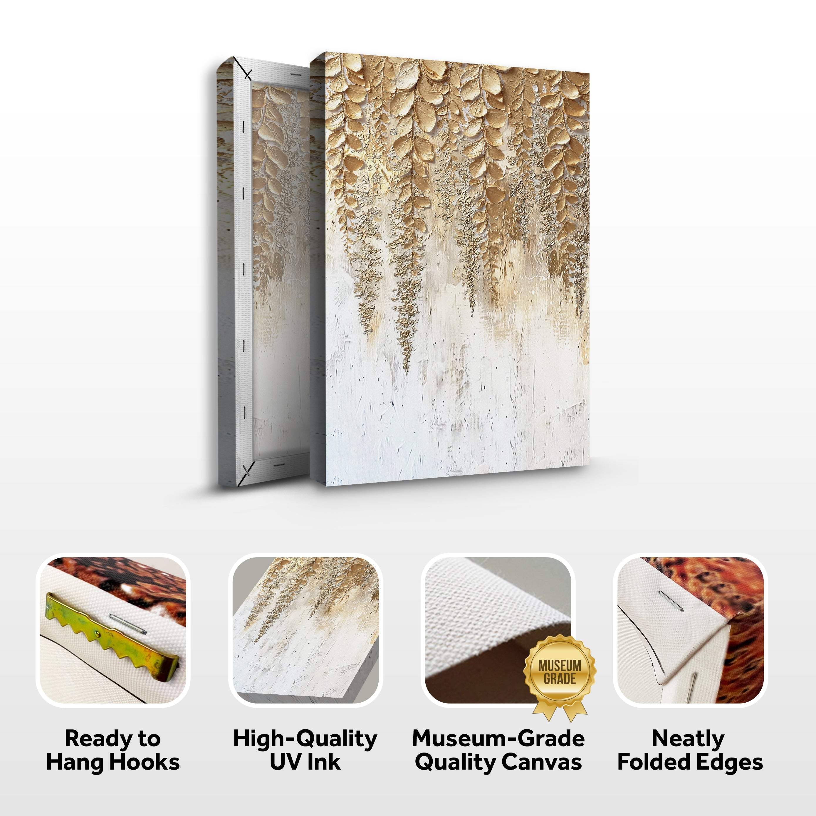 Golden Wisteria Wall Art - Image 8