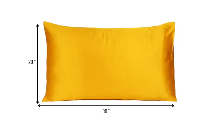 Goldenrod Dreamy Set Of 2 Silky Satin Queen Pillowcases - Image 8