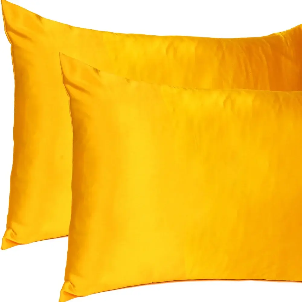 Goldenrod Dreamy Set Of 2 Silky Satin Standard Pillowcases - Image 7