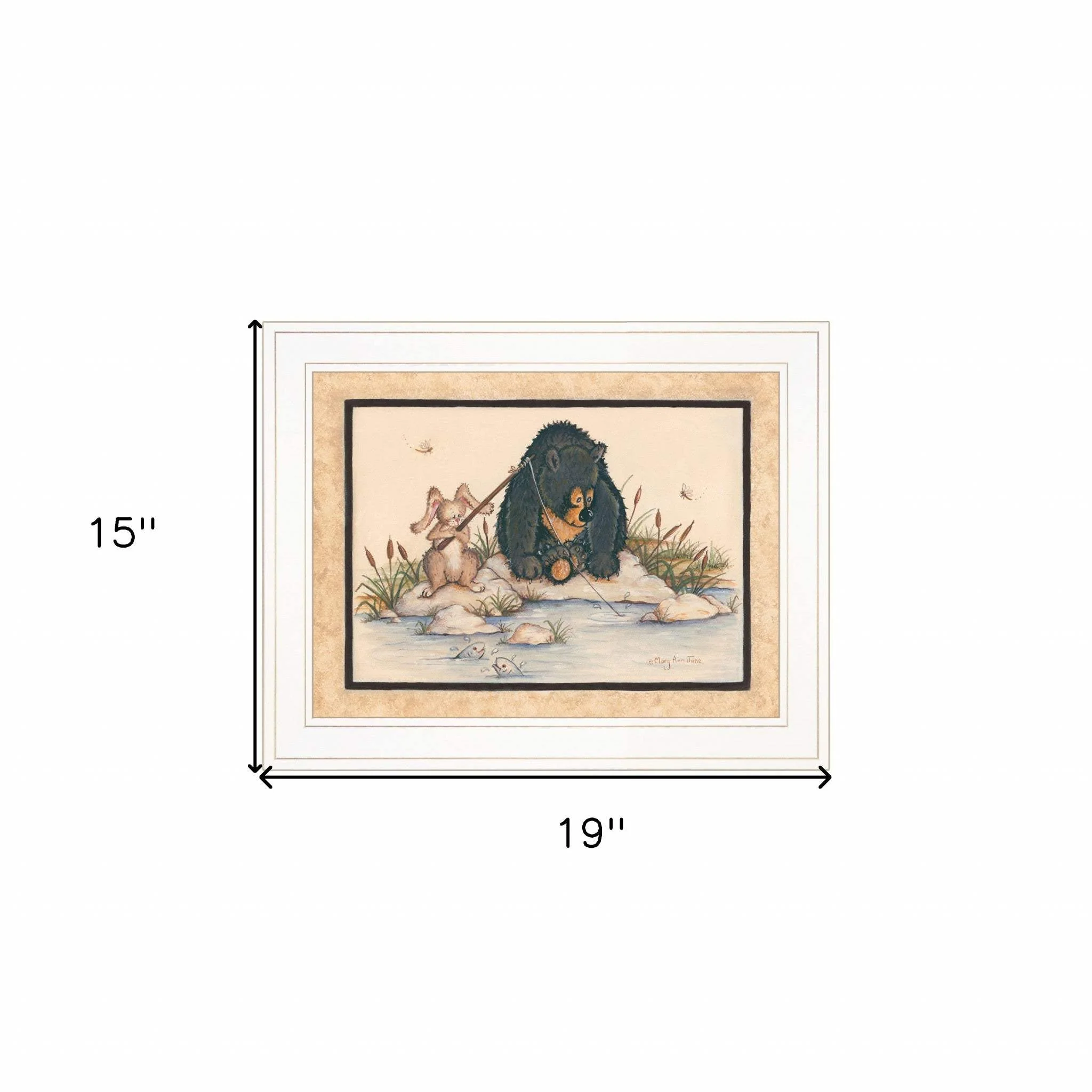 Gone Fishing 1 White Framed Print Wall Art - Image 5