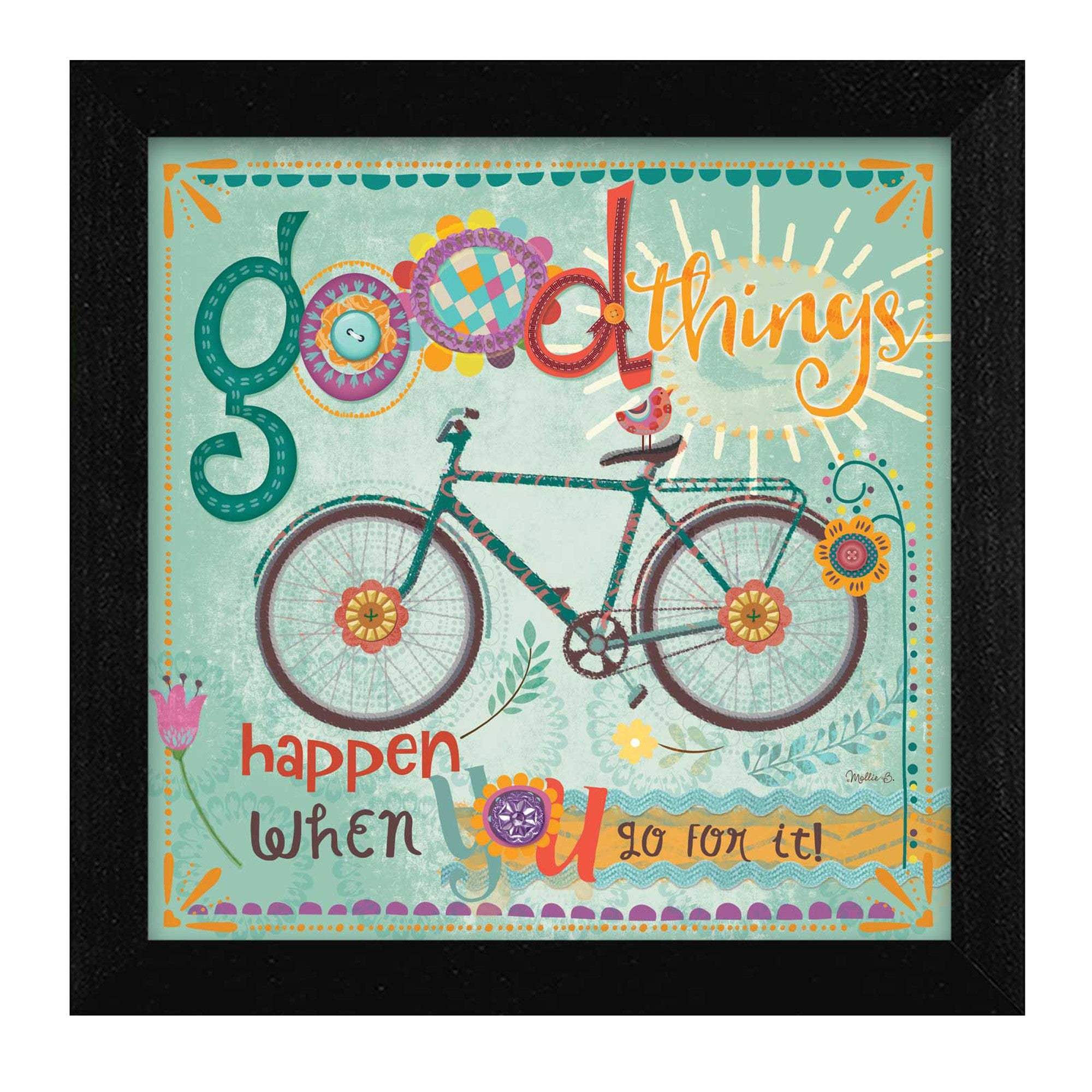 Good Things Happen Black Framed Print Wall Art - Image 2