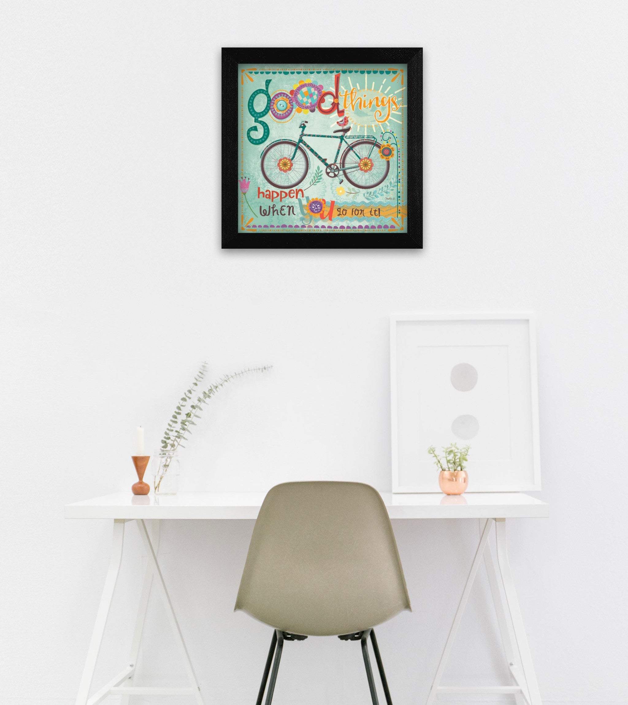 Good Things Happen Black Framed Print Wall Art - Image 4