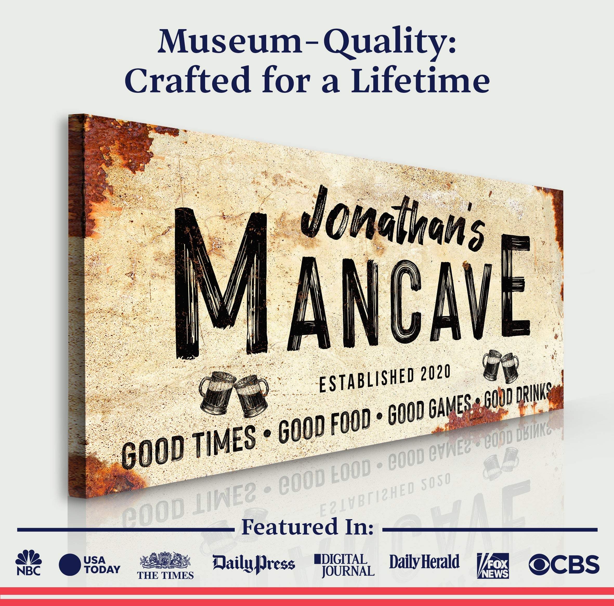 Good Times Personalized Man Cave Sign: Custom Bar Signs for Home Bar – Perfect Man Cave Wall Decor - Image 3