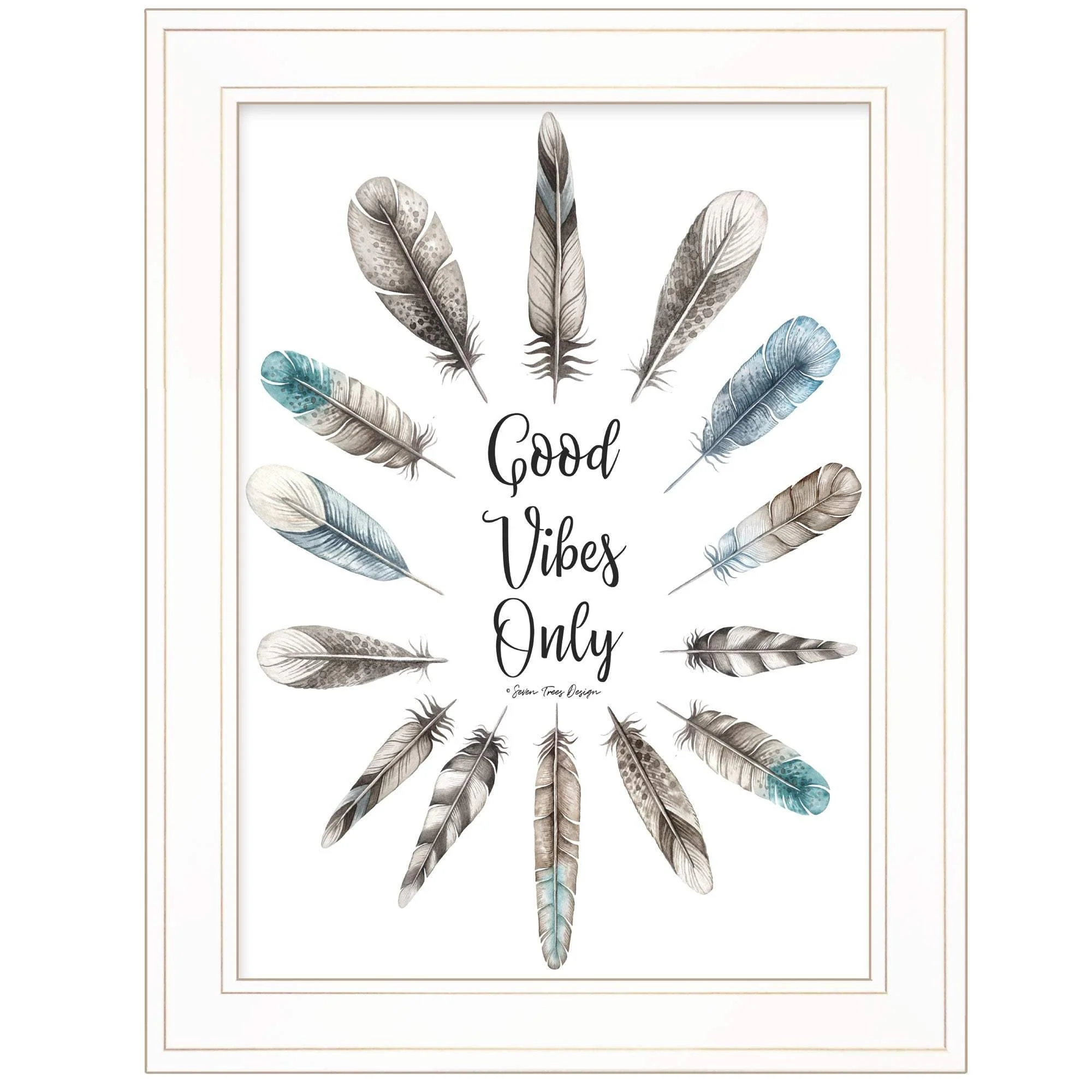 Good Vibes Only 1 White Framed Print Wall Art - Image 2