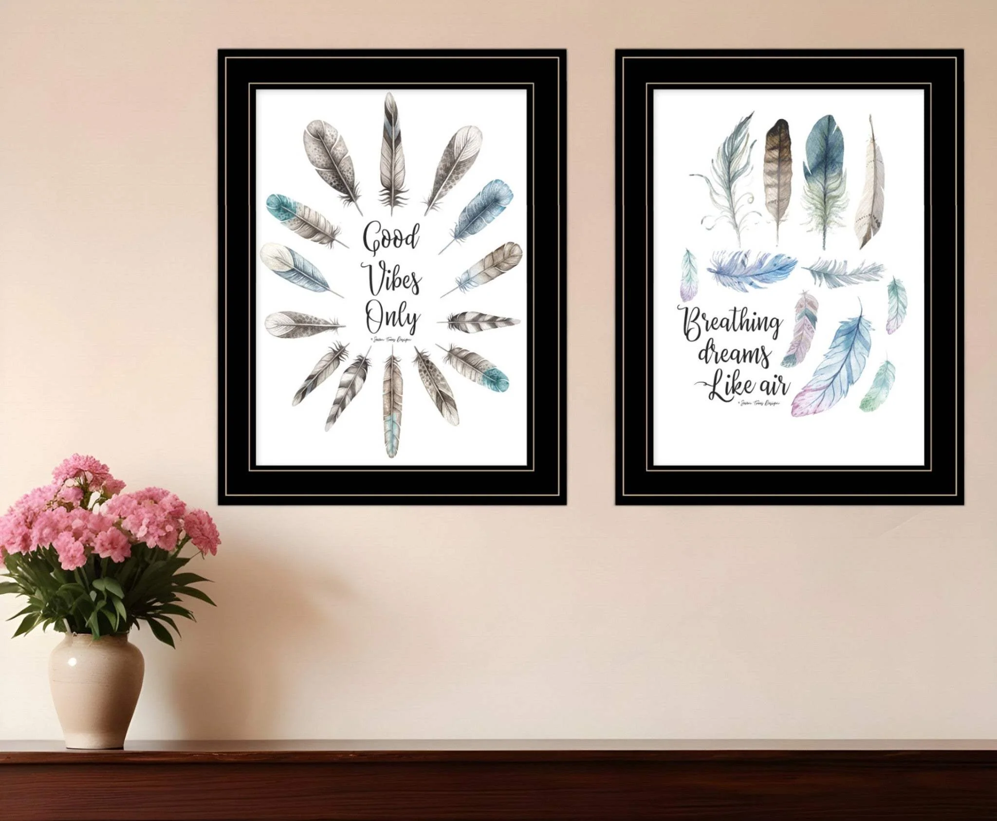 Good Vibes Only 2 Black Framed Print Wall Art - Image 2