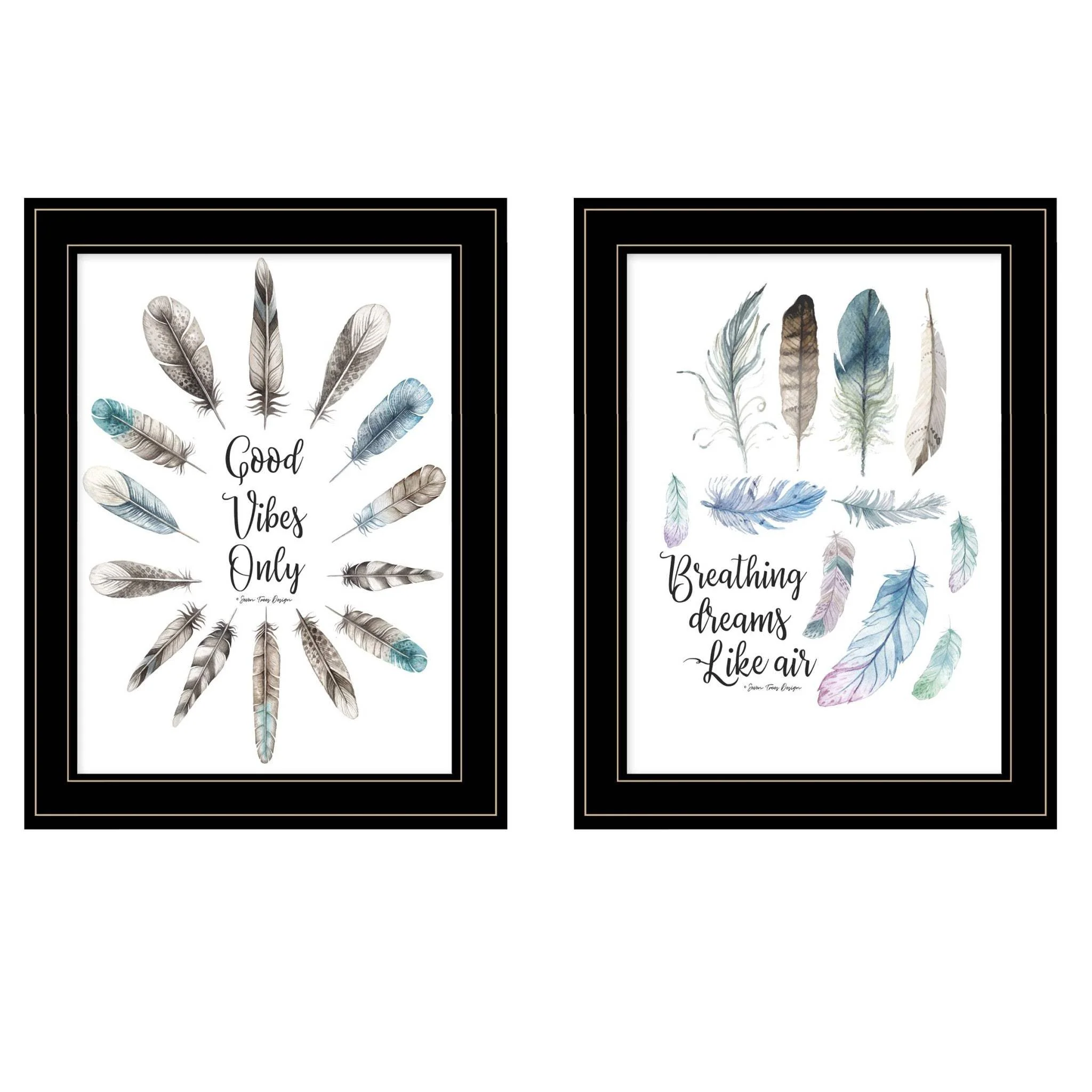 Good Vibes Only 2 Black Framed Print Wall Art - Image 3