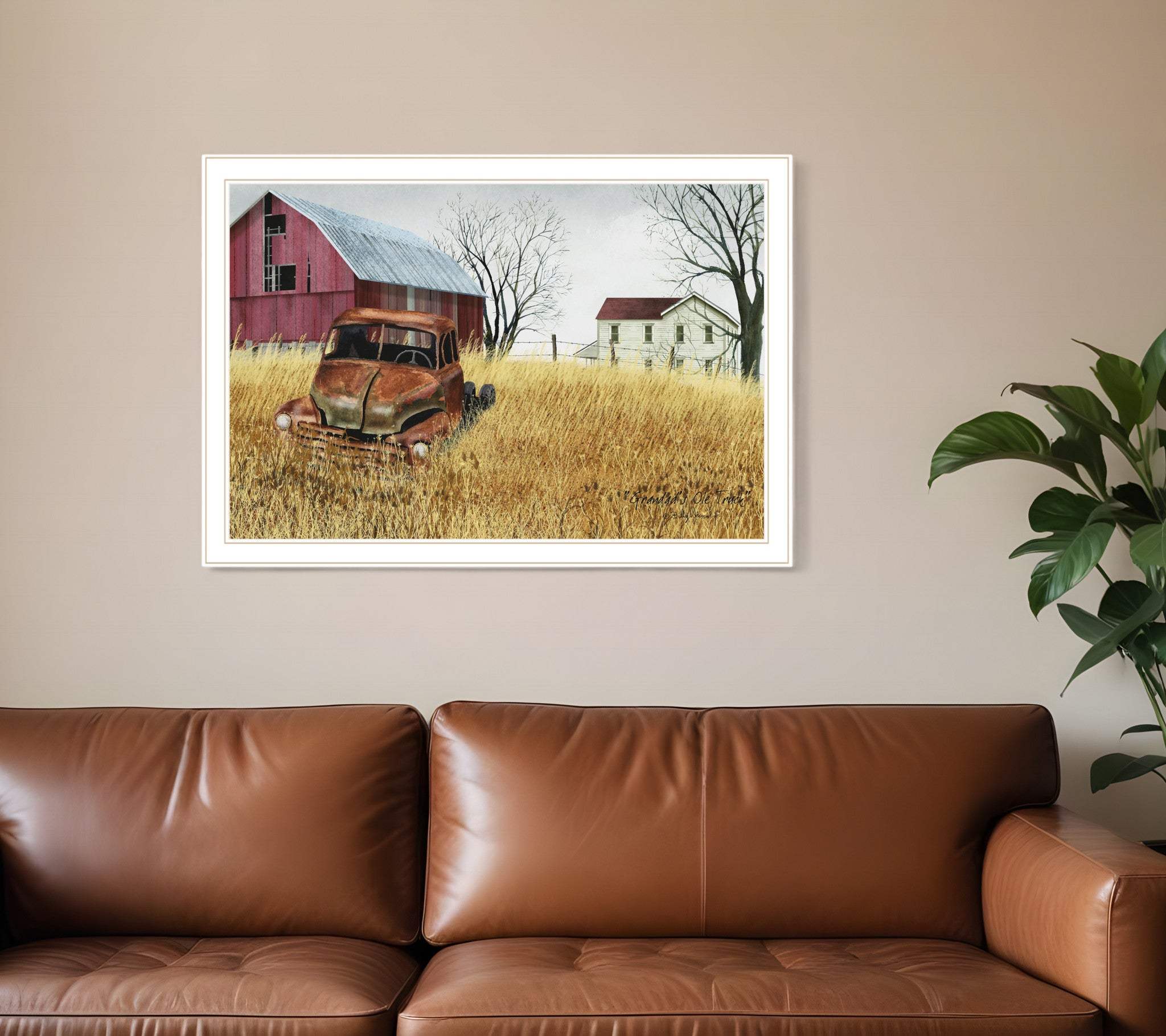 Granddads Old Truck 10 White Framed Print Wall Art