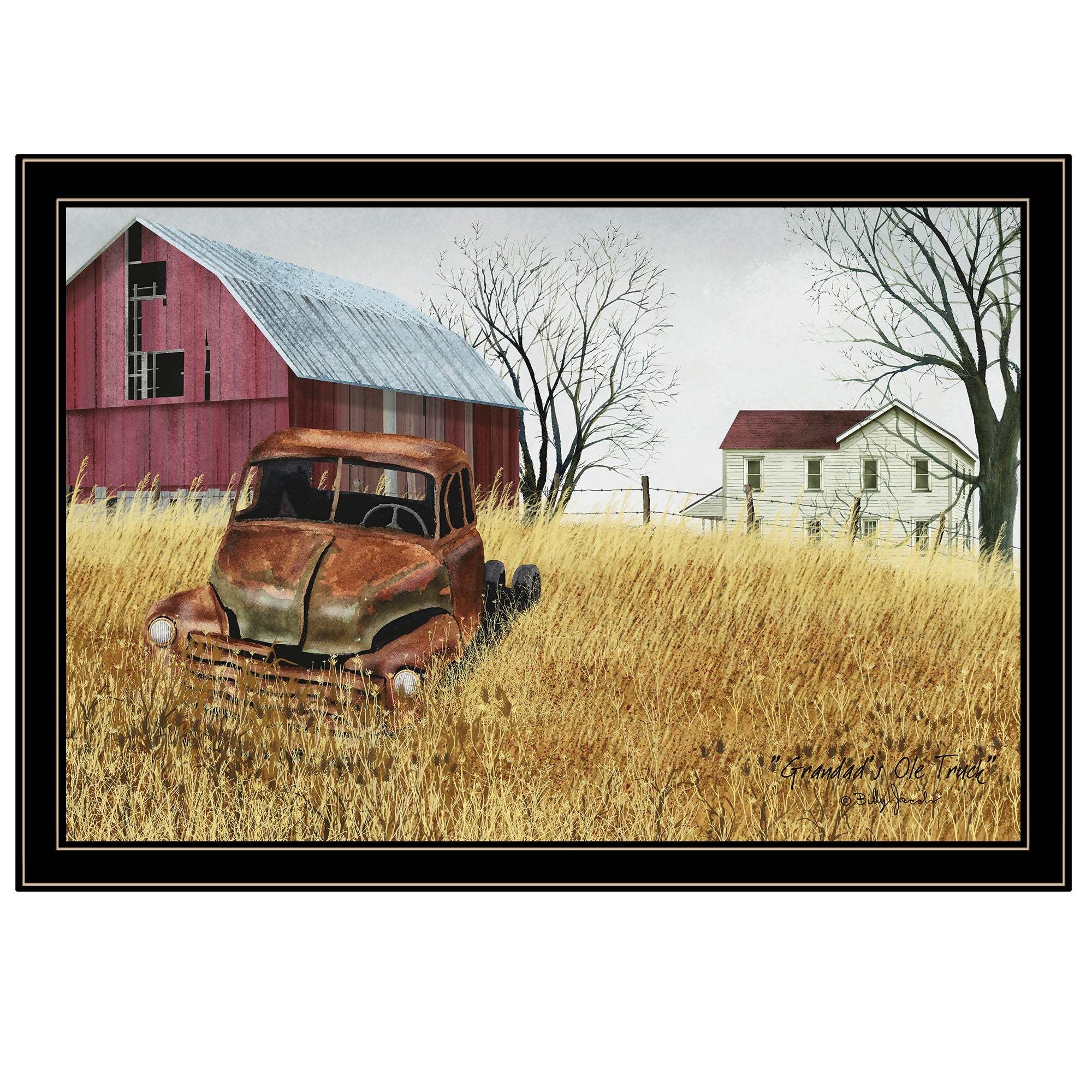 Granddads Old Truck 11 Black Framed Print Wall Art - Image 2