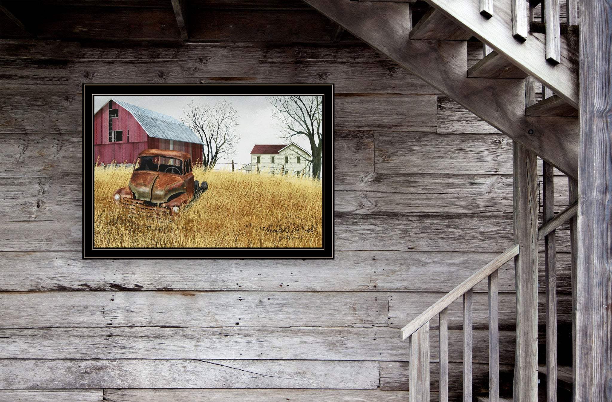 Granddads Old Truck 11 Black Framed Print Wall Art - Image 4