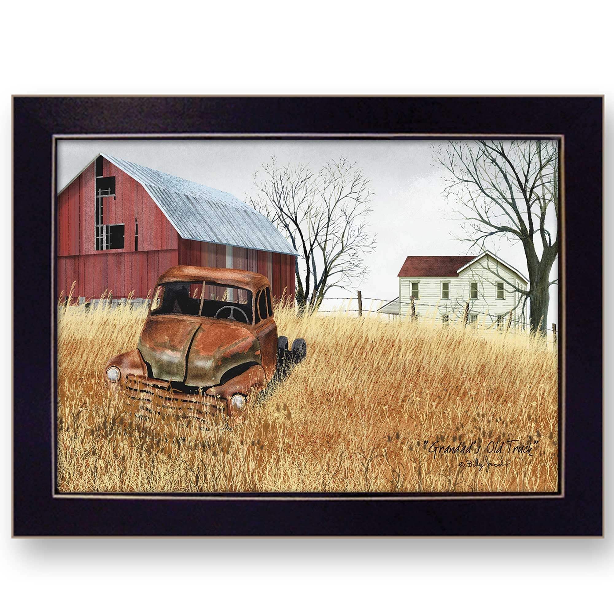 Granddads Old Truck 5 Black Framed Print Wall Art - Image 2