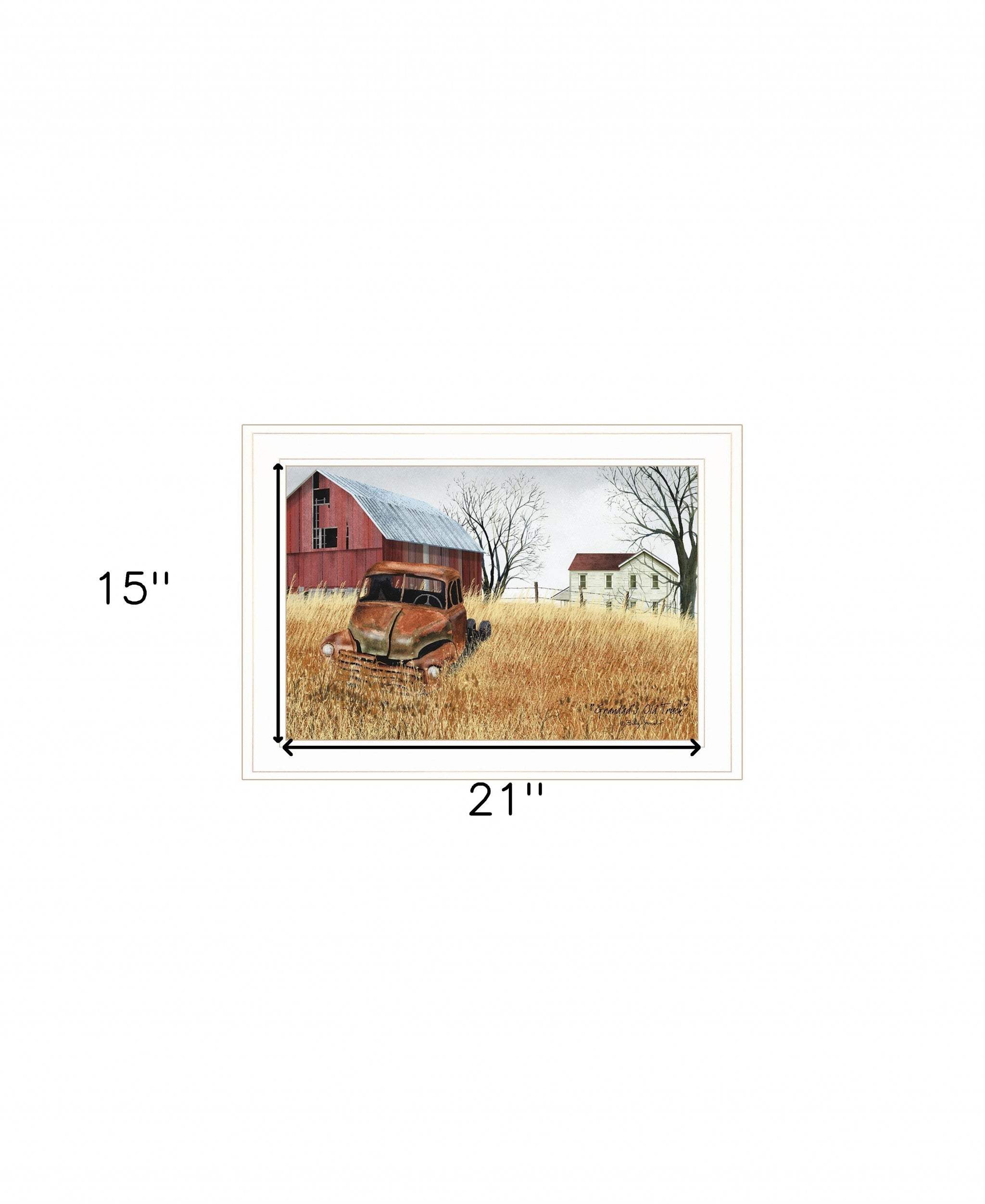 Granddads Old Truck 6 White Framed Print Wall Art - Image 5